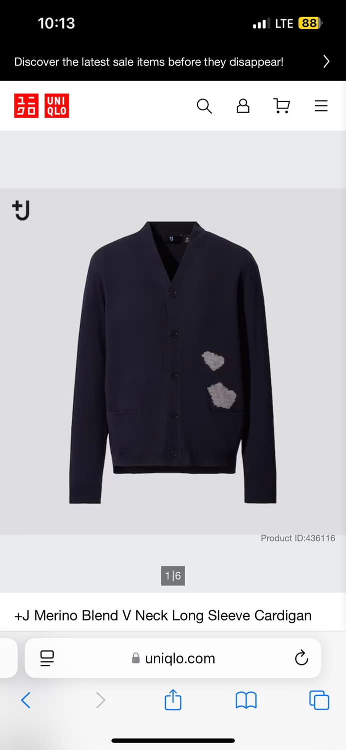 유니클로 +J 메리노 블렌드 가디건 L 상품이미지2