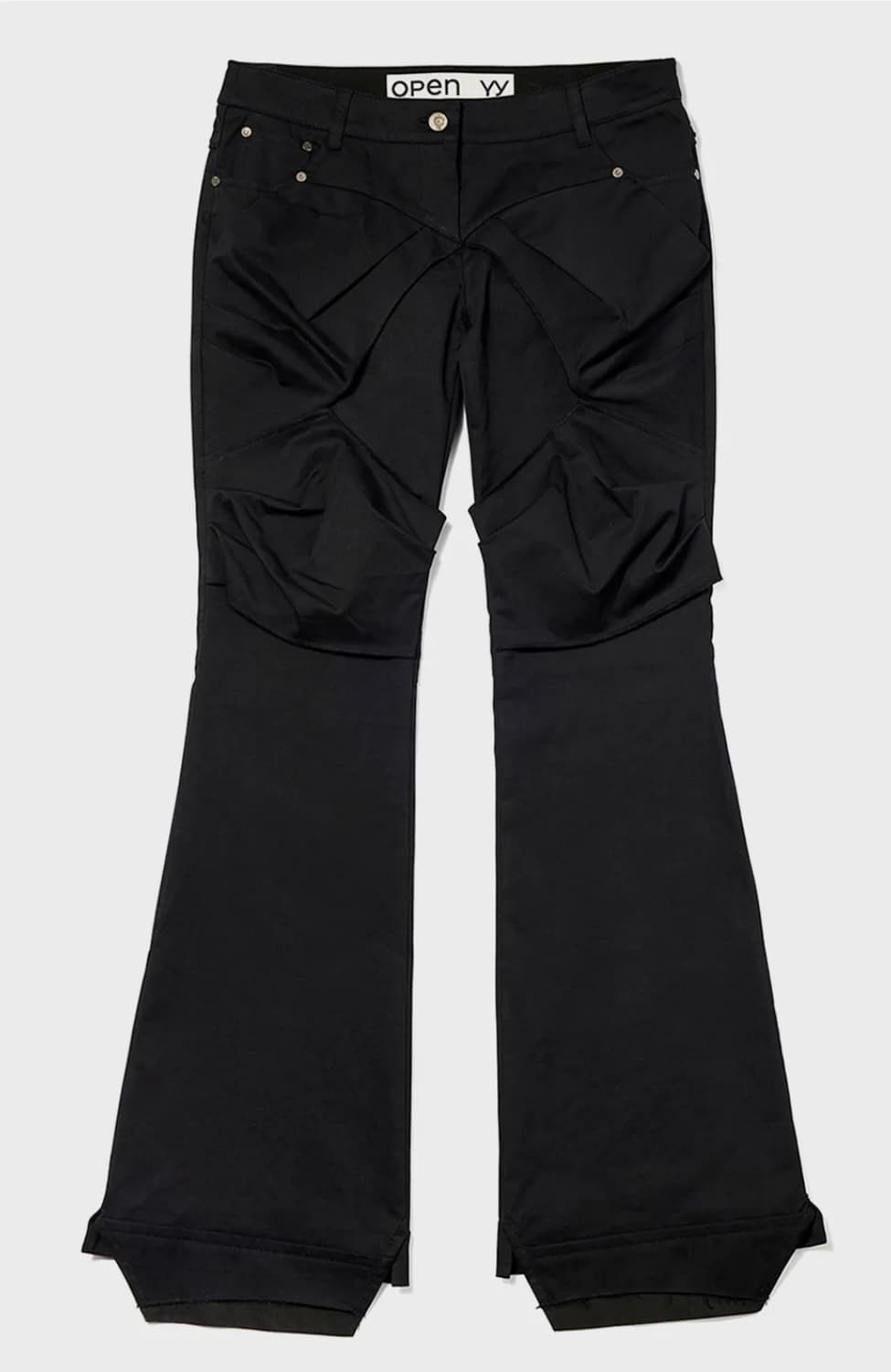 오픈와이와이 GATHERED BOOTCUT PANTS (BLACK) 상품이미지1