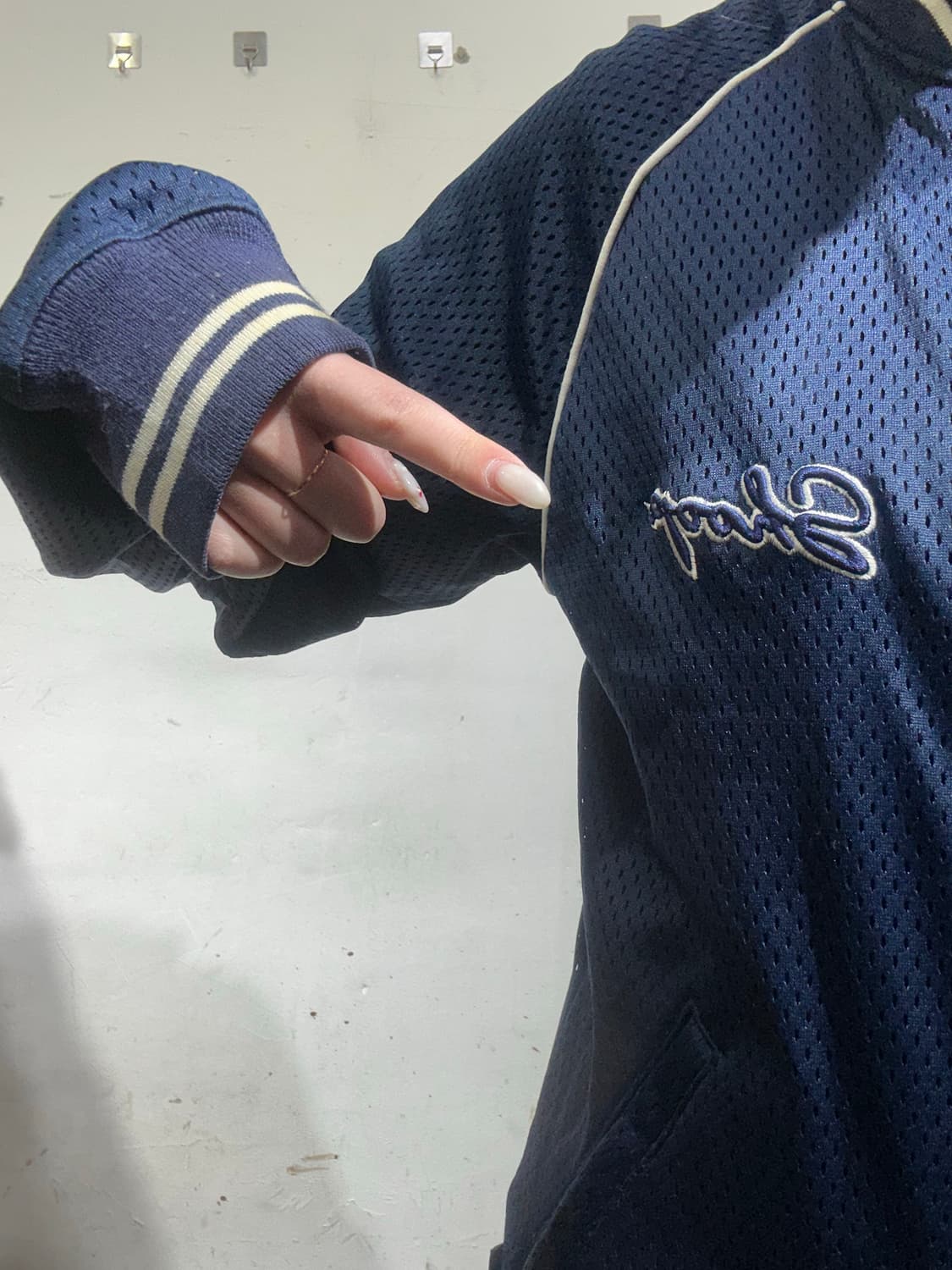 일본 빈티지 네이비 오버핏 트랙탑 져지 상품이미지4