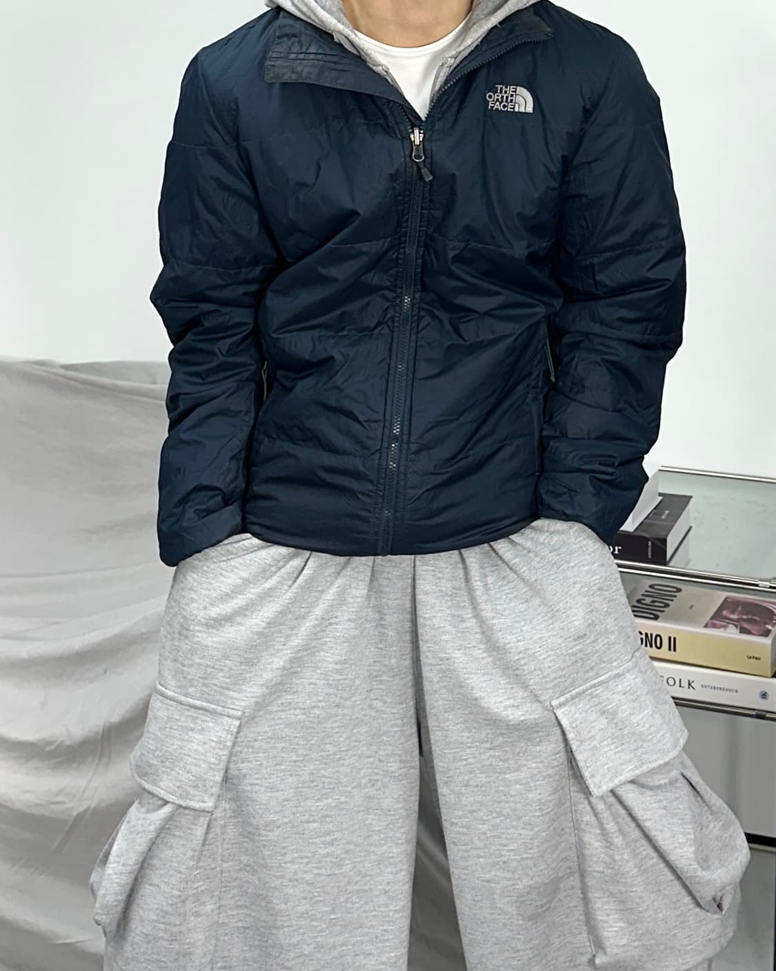 노스페이스 네이비 경량패딩 자켓 S 상품이미지1