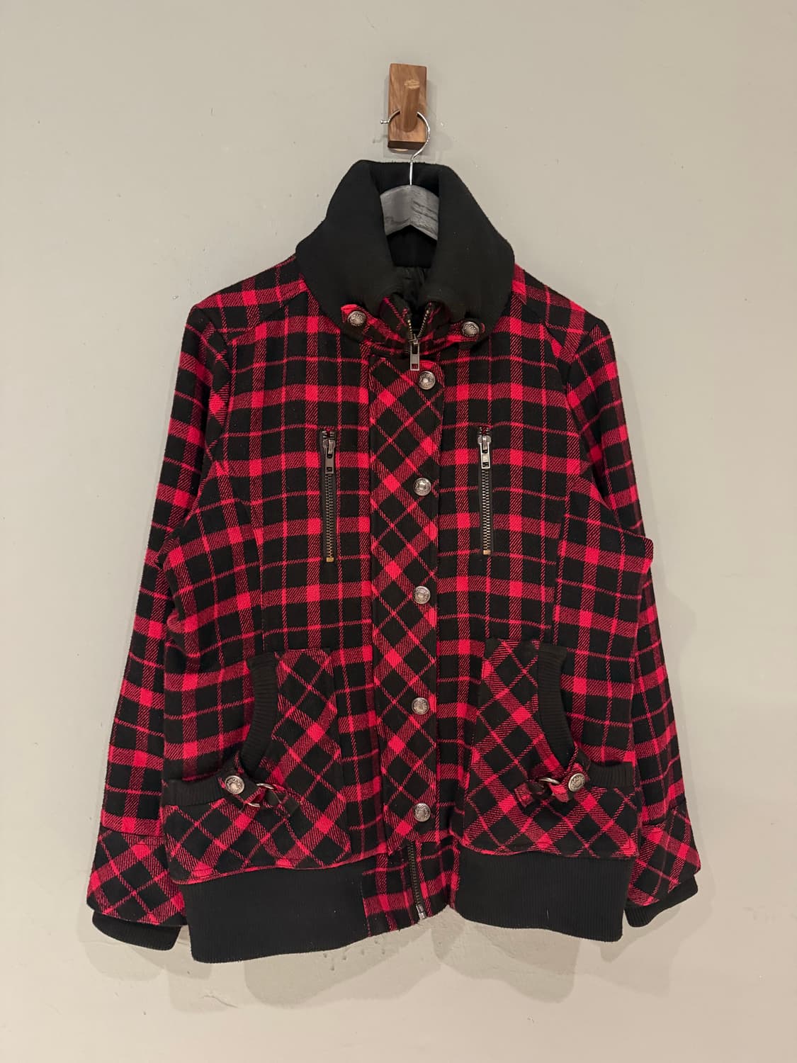 Kitsch hot pink check pattern jacket 상품이미지4