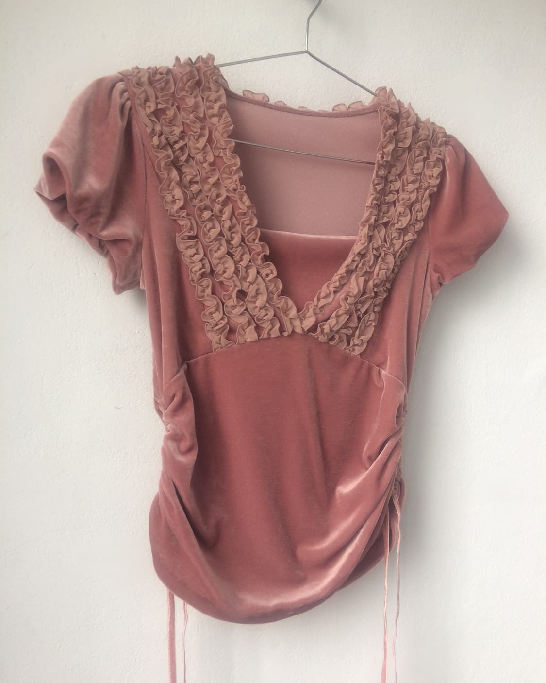 Frill velvet t shirt 상품이미지5