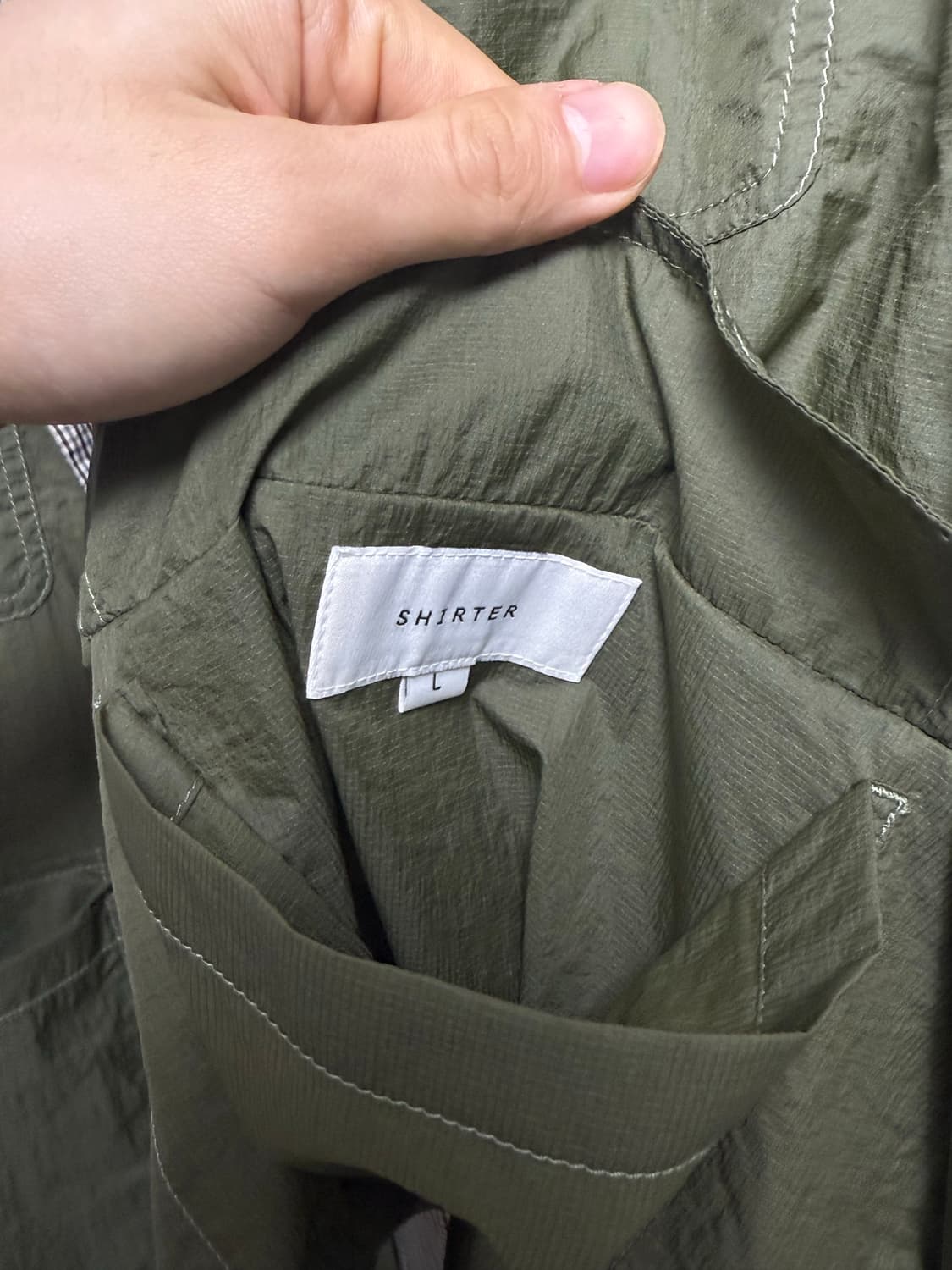 SHIRTER 리버시블 하이넥 자켓 카키 L 상품이미지7