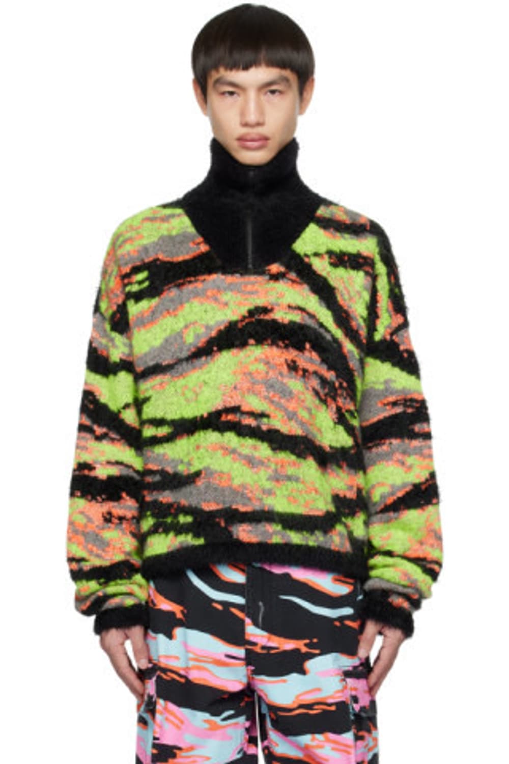 erl 이알엘 자카드 타이거 니트 L 상품이미지6