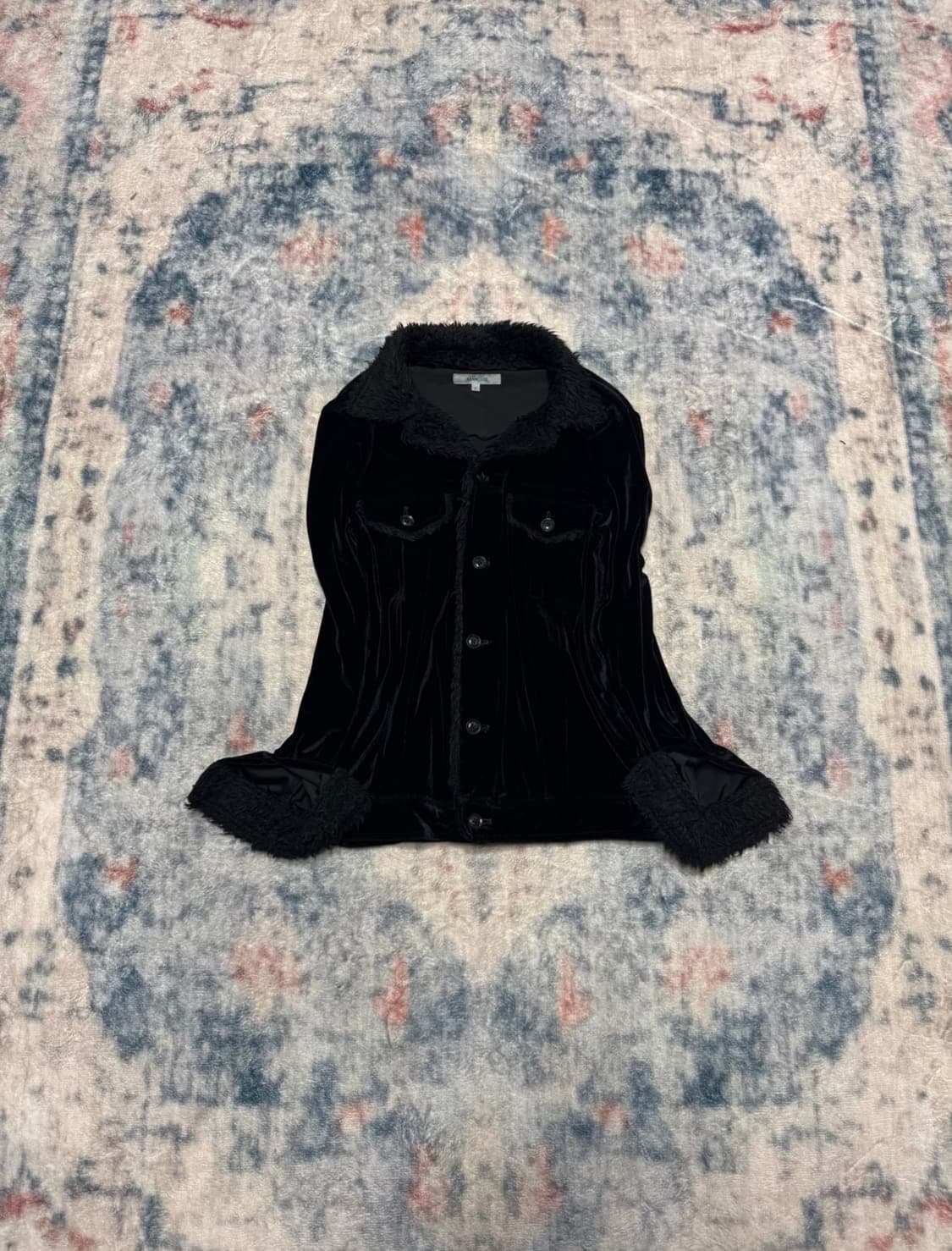 Abahouse fur trimming velour shirts 상품이미지2