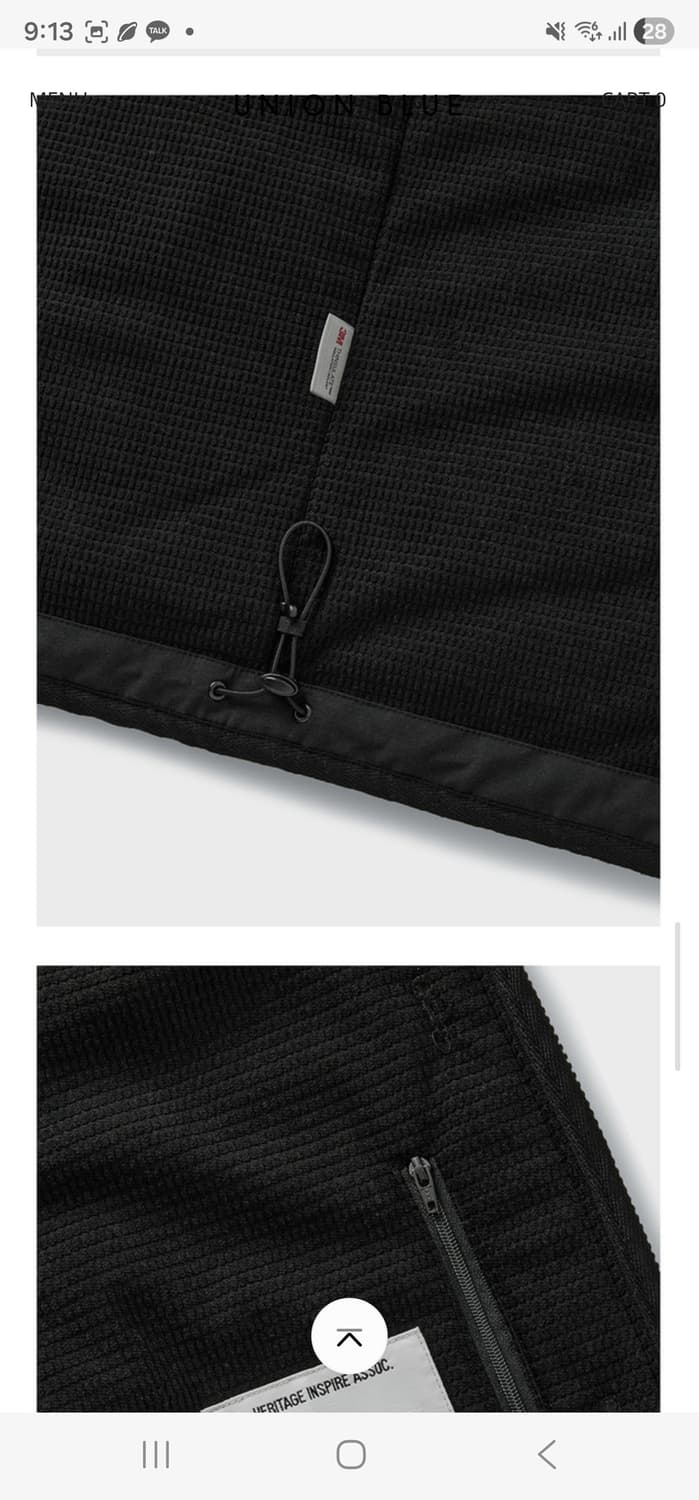 유니온블루 인슐레이티드 자켓 M 판매합니다 상품이미지1