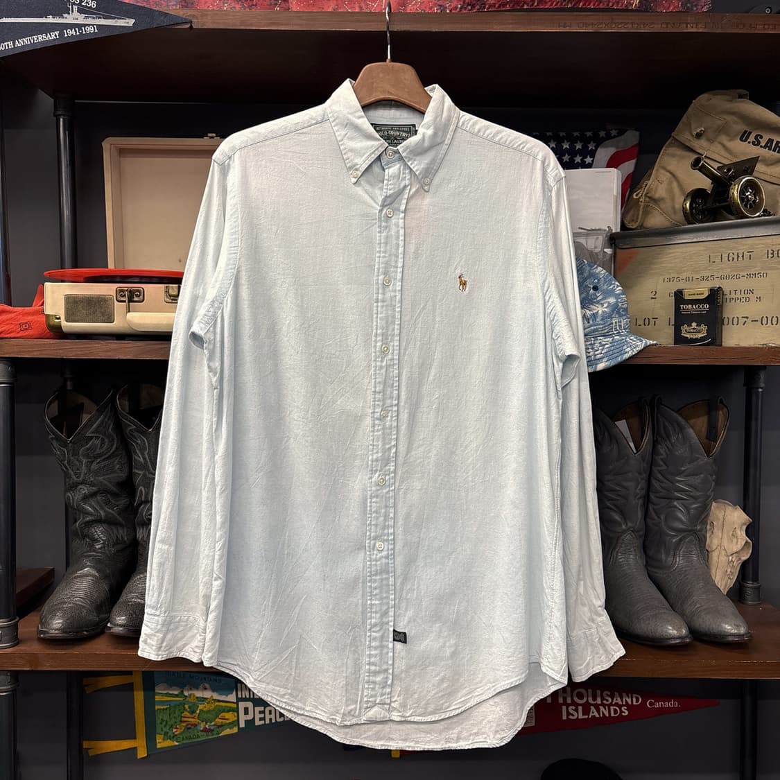 90s 폴로 컨트리 랄프로렌 버튼다운 샴브레이 워크셔츠 N1094 상품이미지1