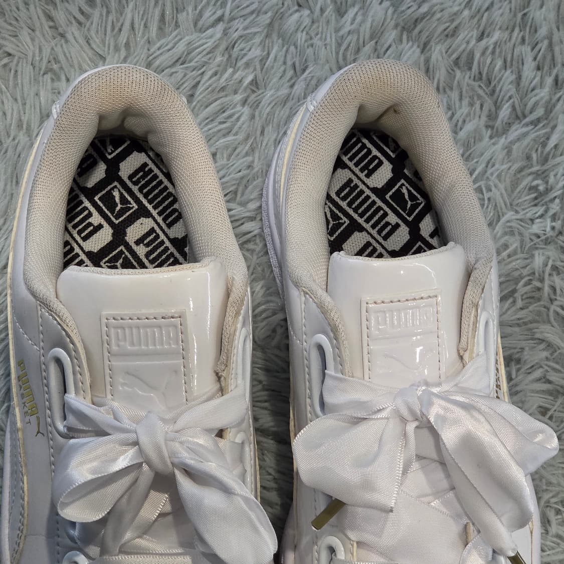 6w-14:푸마 바스켓 패턴 리본 스니커즈 화이트 (23.5cm) 상품이미지7