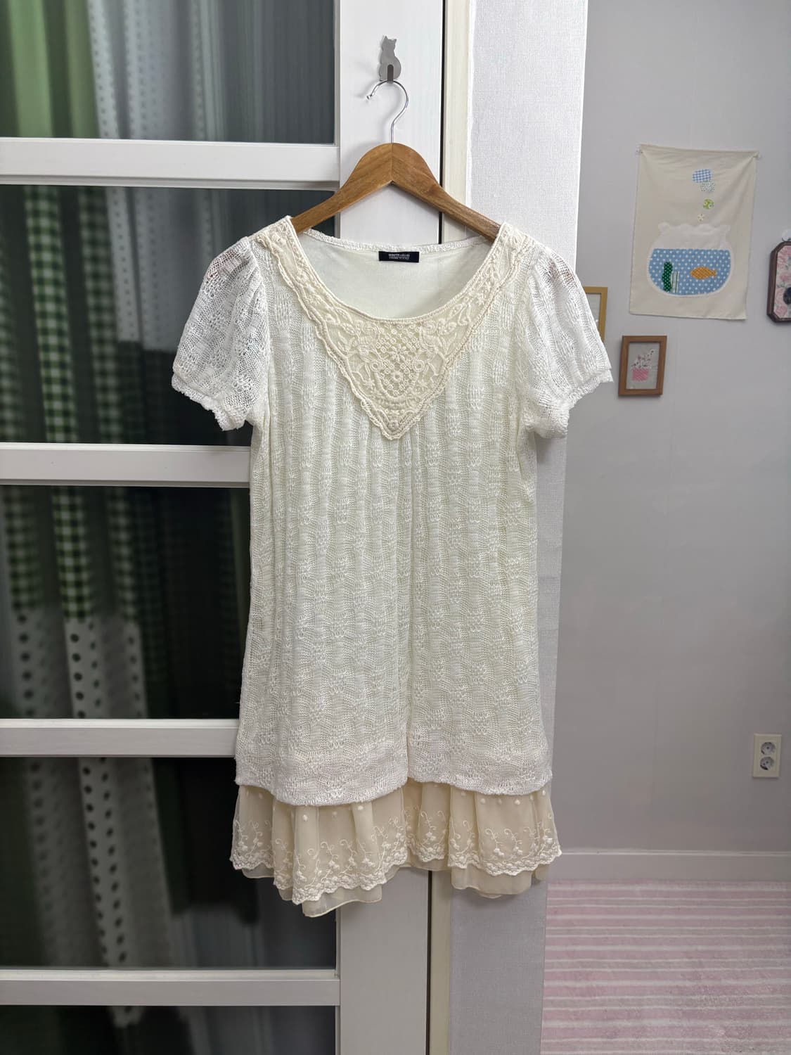 아이보리 레이스 니트 원피스 상품이미지1