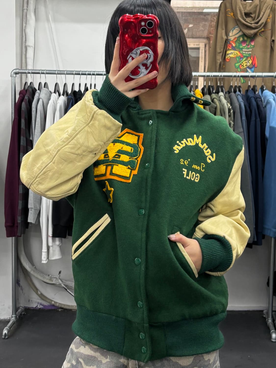 VTG 레더암 울 바시티 자켓 상품이미지4