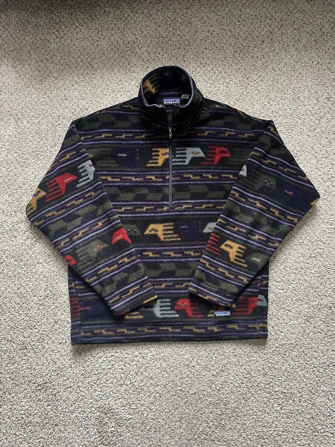 90s 파타고니아 신칠라 하프 집업 아나톨리아 패턴  상품이미지1
