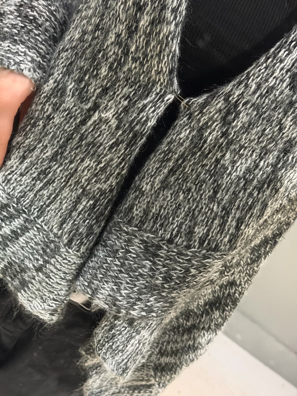 drape collar detail heather cardigan 상품이미지5