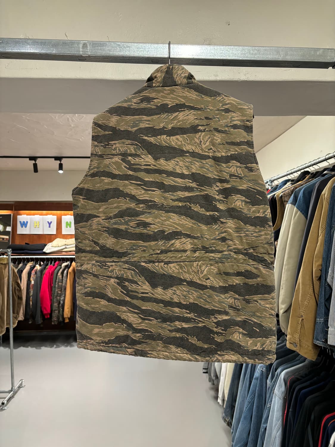 빈티지 타이거 카모 패딩 조끼 상품이미지5