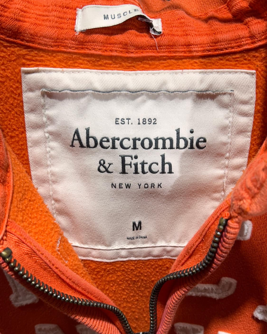 M 아베크롬비 빈티지 패치 오렌지 후드집업 상품이미지5
