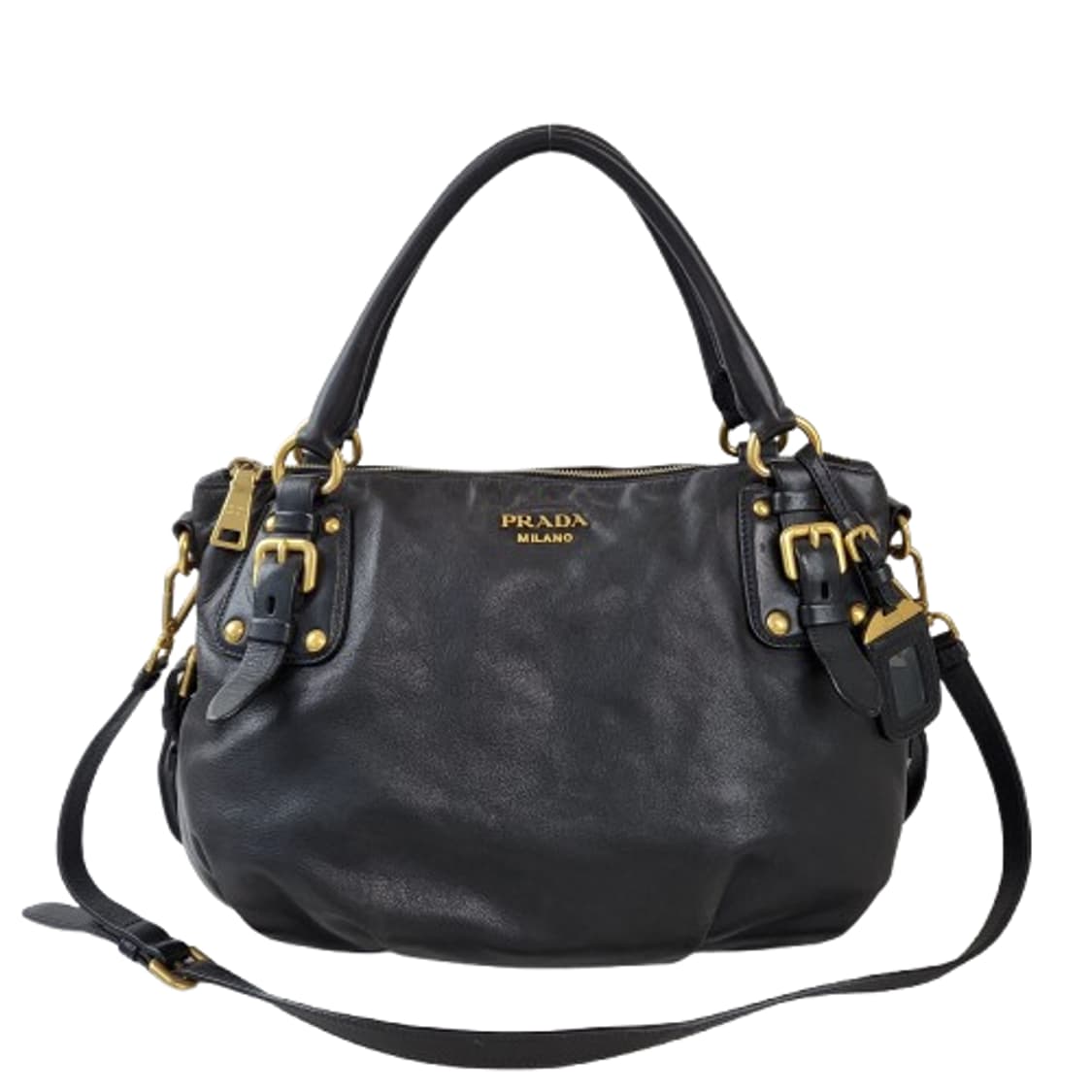 정품 프라다 블랙 카프스킨 투웨이백 상품이미지1