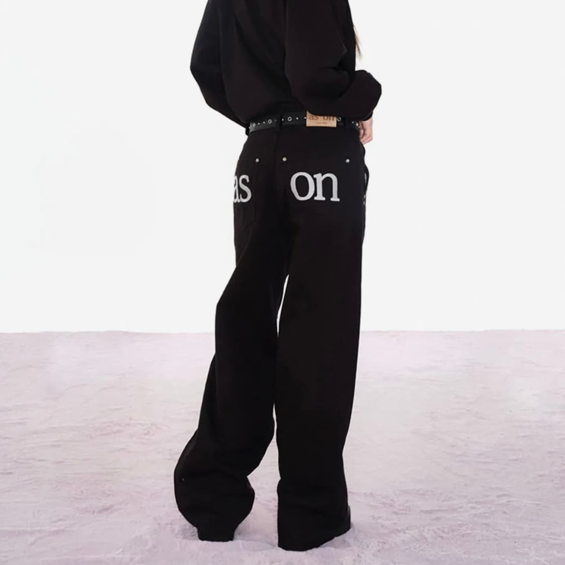 애즈온 SMOG WIDE PANTS / BLACK 상품이미지1