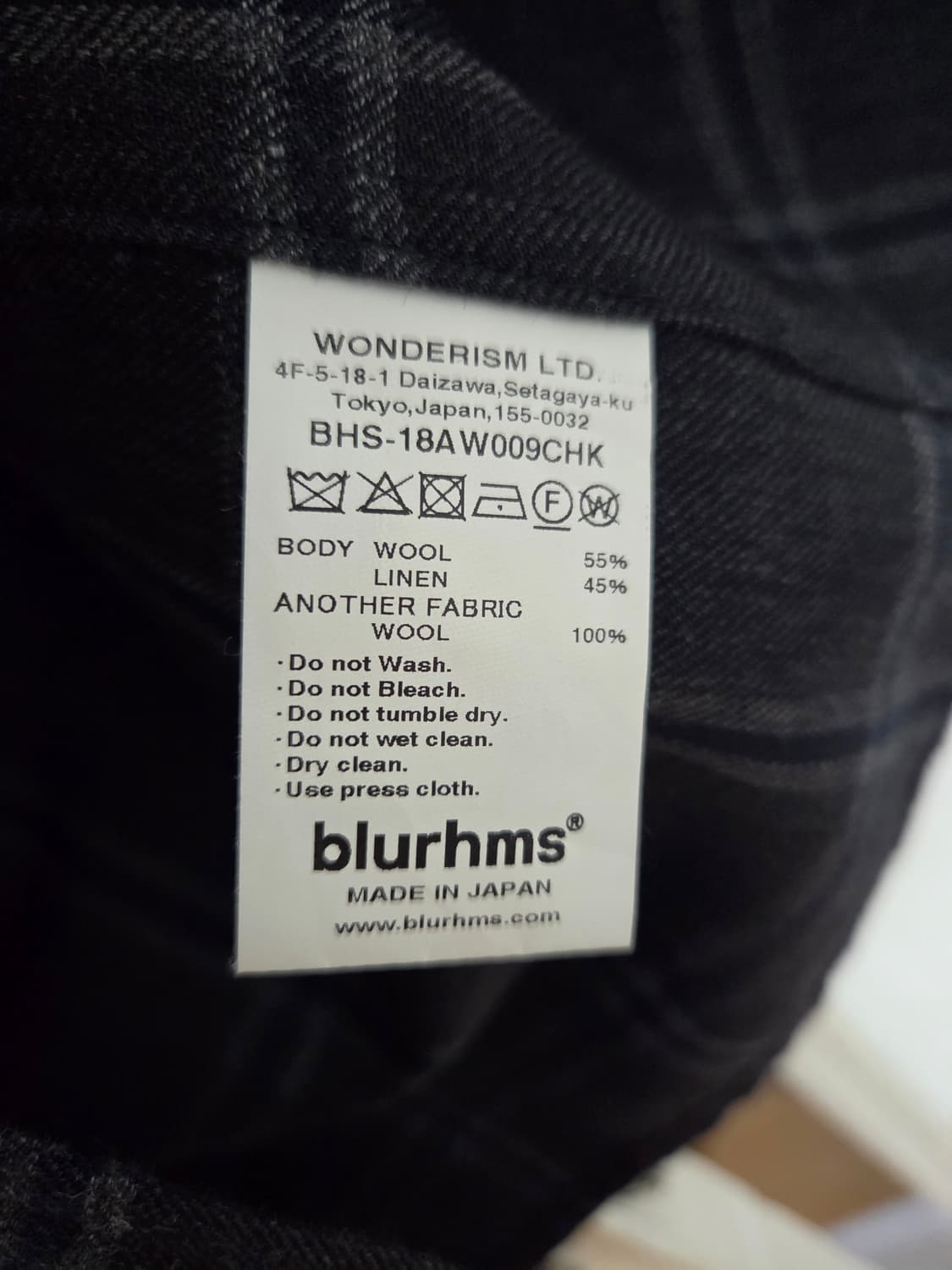 블럼스 blurhms 체크 자켓 2사이즈 판매 상품이미지4