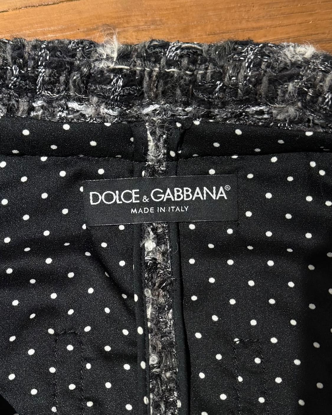 돌체앤가바나 차콜 스냅버튼 트위드 코트 상품이미지8