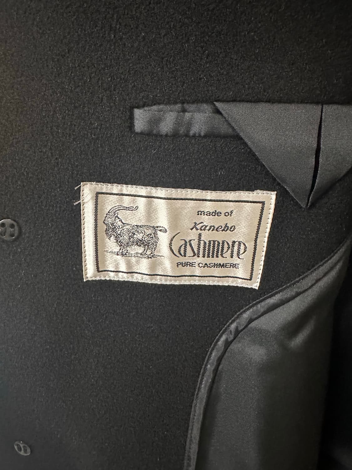 일본 빈티지 GLADAN 캐시미어 코트 블랙 상품이미지6