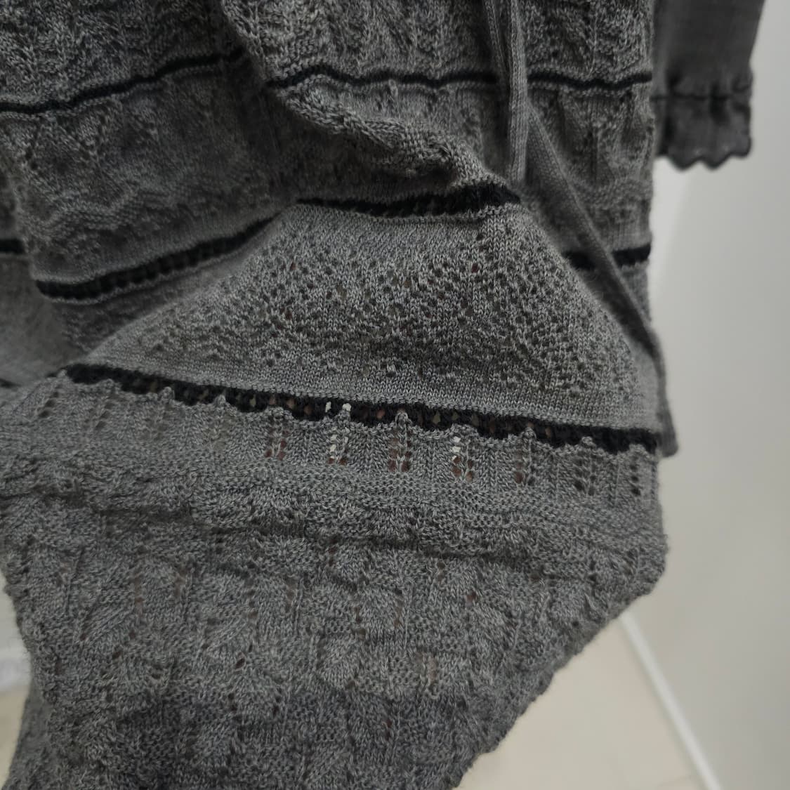 울100 로맨틱 레이스 차콜그레이 니트 원피스 상품이미지8