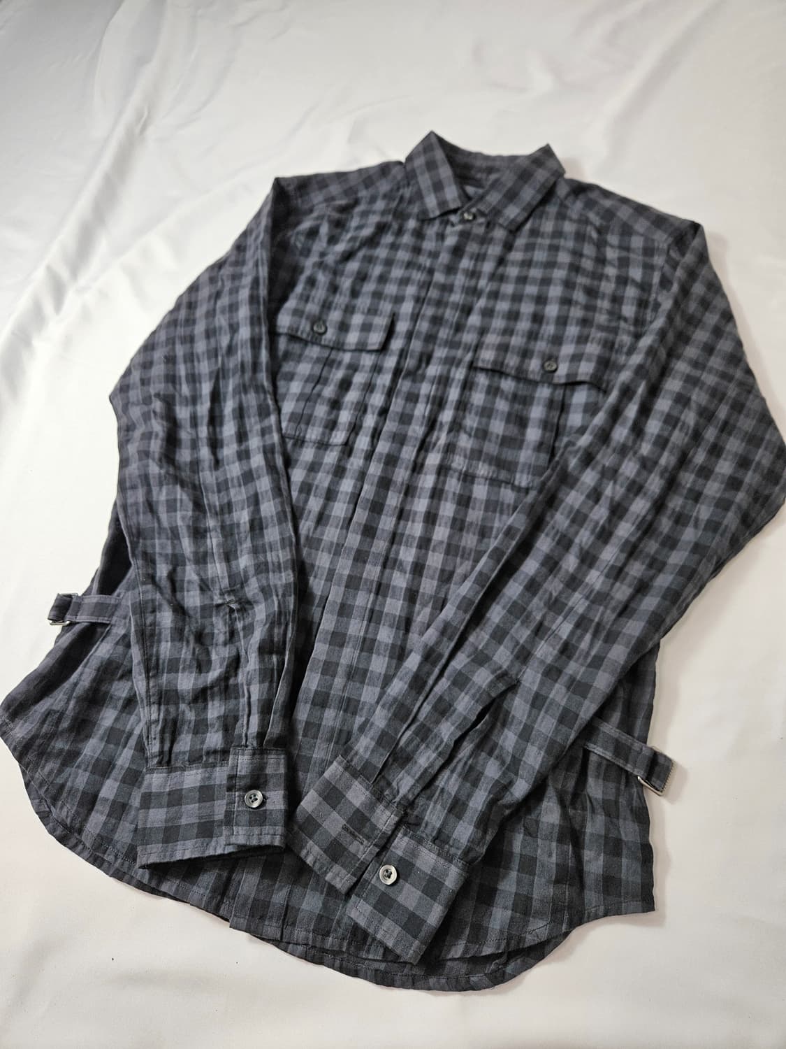 Theory 띠어리 빈티지 버클 체크셔츠 코튼 S 95 상품이미지1