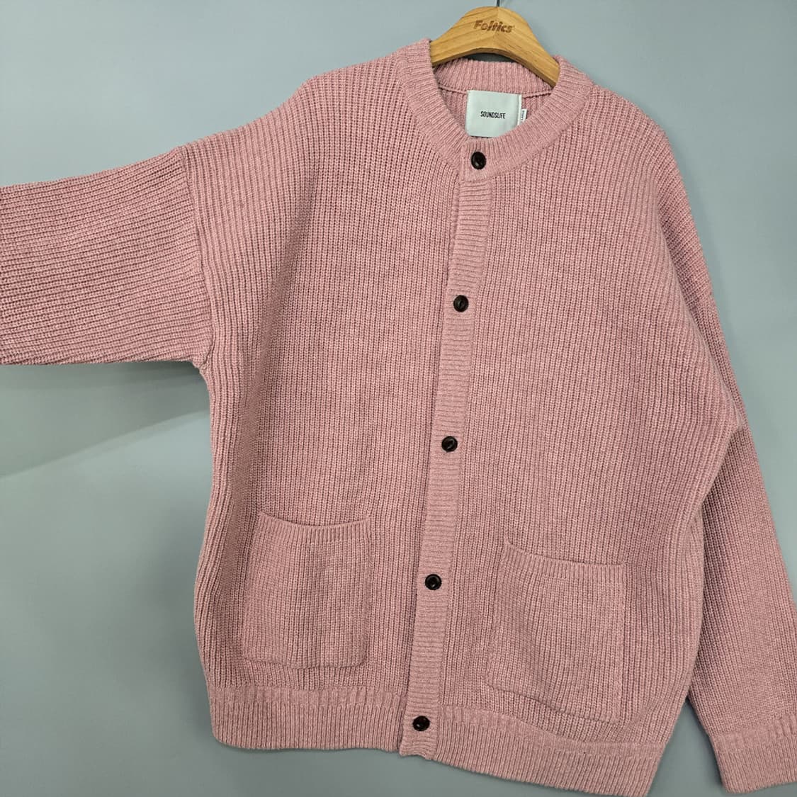 사운즈라이프(SOUNDSLIFE) 울 혼방 가디건 핑크 XL 상품이미지3