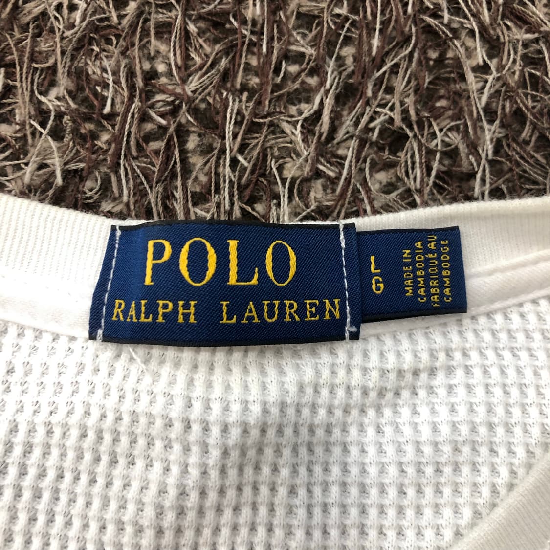 폴로 랄프로렌 와플 화이트 롱슬리브 긴팔 티셔츠 상품이미지4