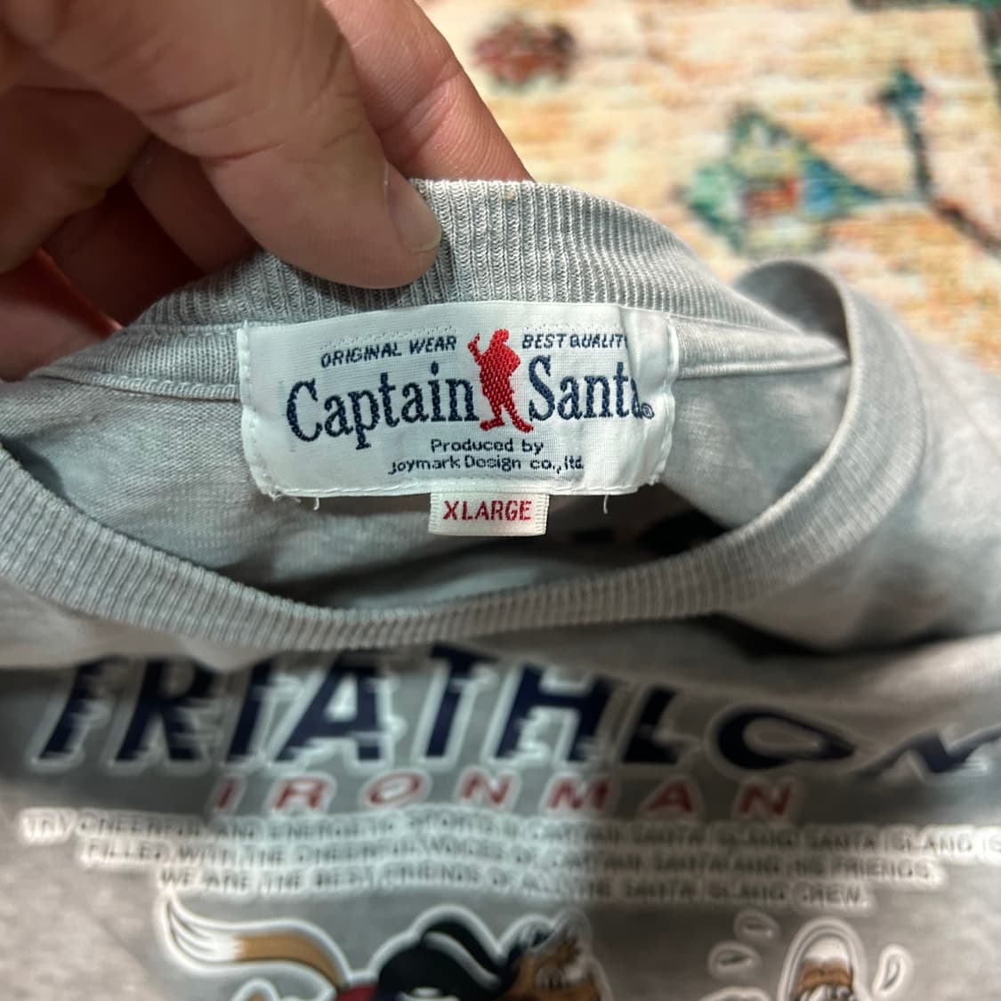 [2XL] 90s 캡틴 산타 철인삼종경기 싱글 스티치 반팔 티셔츠 상품이미지7