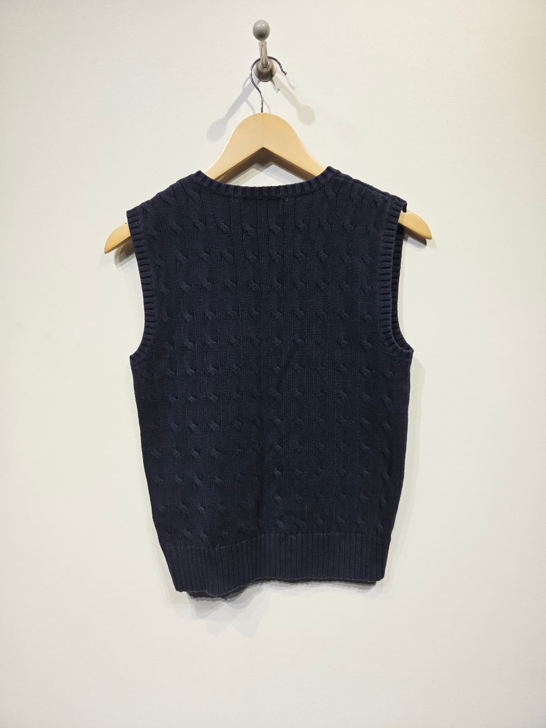 폴로 랄프로렌 키즈 케이블 니트 브이넥 조끼 네이비 상품이미지5