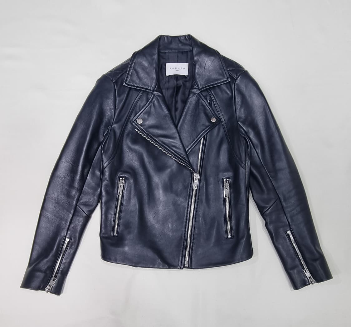 산드로 양가죽 라이더 자켓 1size _ 여성,실측 확인 상품이미지3