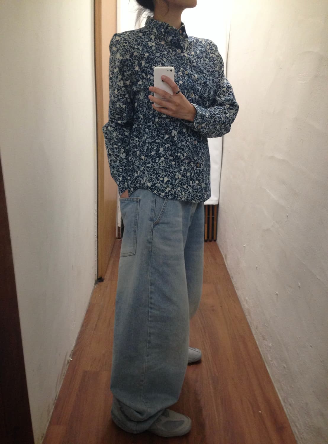 빈티지 페이즐리 패턴 셔츠 싱글 포켓 디테일 레귤러핏 상품이미지2