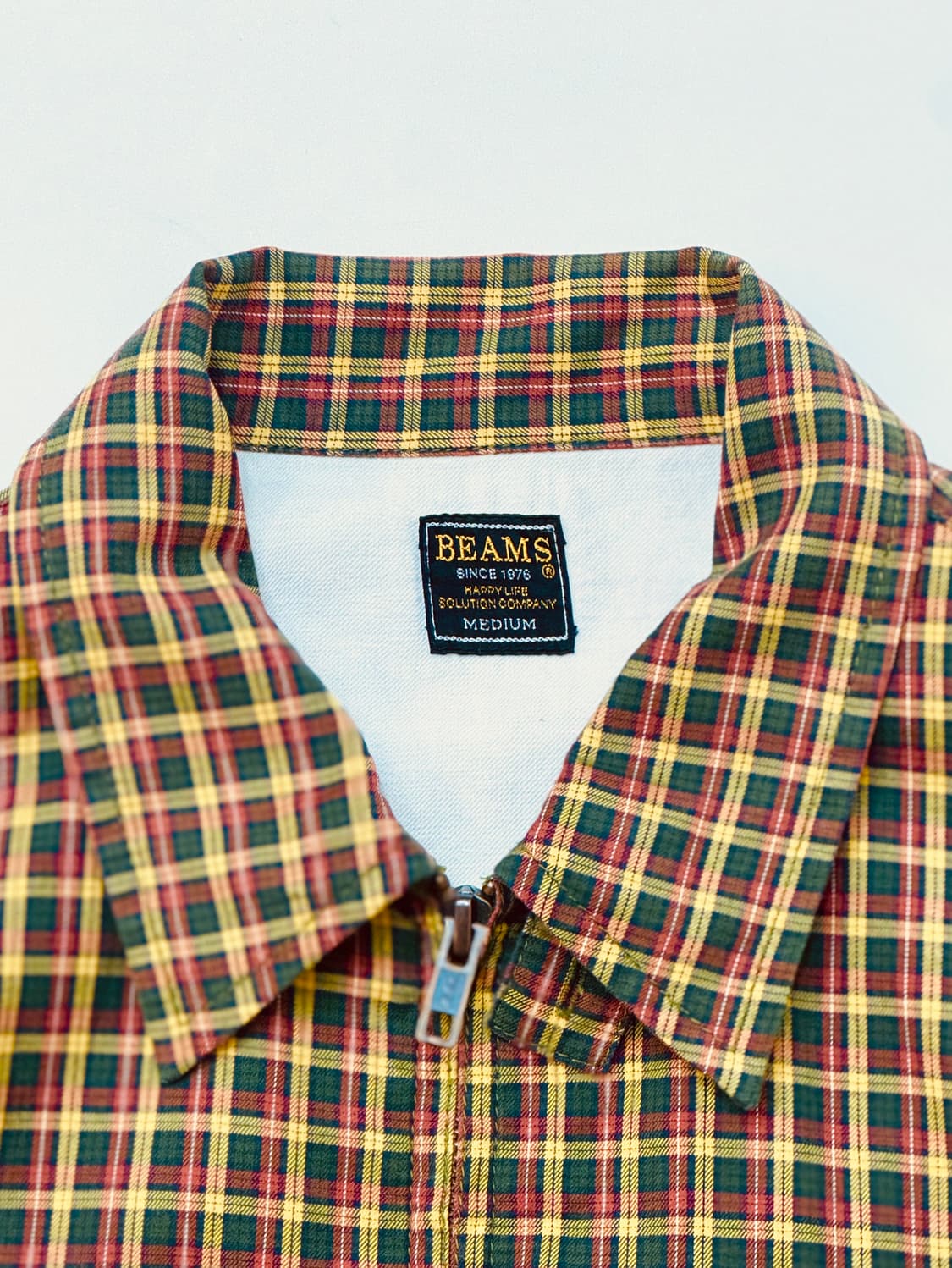 Beams 빔즈 타탄체크 블루종 자켓 집업 상품이미지8