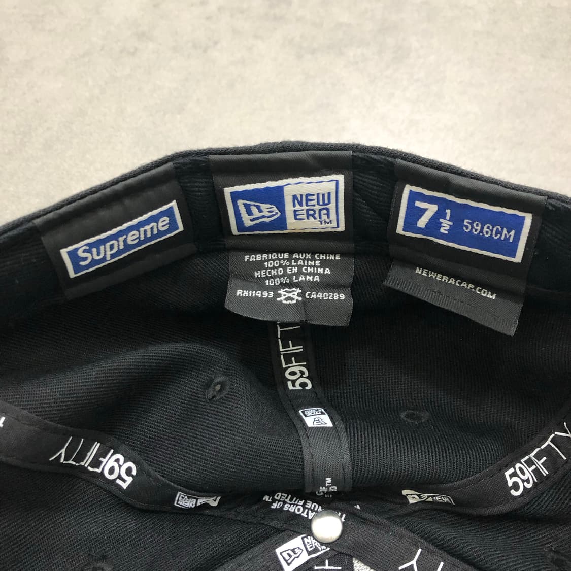 뉴에라 슈프림 박스로고 블랙 59.6 상품이미지5