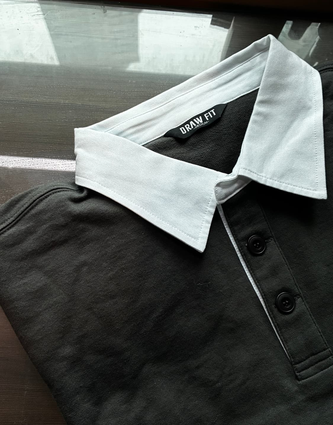 (M) 드로우핏 럭비 스웨트 스트링 반팔 티셔츠 [CHARCOAL] 판매 상품이미지8