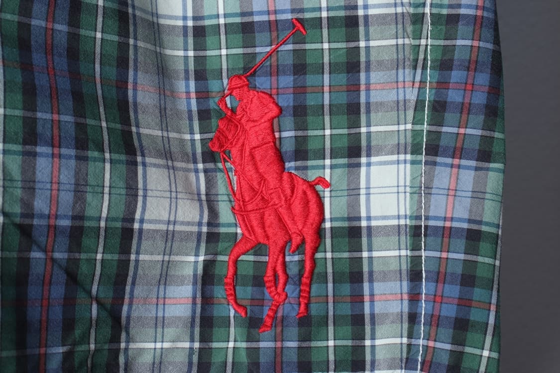 (L-XL) 폴로 랄프로렌 반바지 팬츠 체크 밴딩 그린 스윔-P10107 상품이미지5