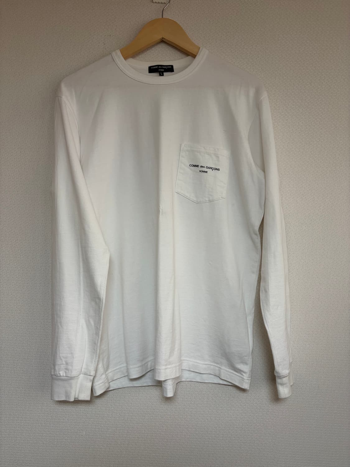 꼼데가르송 옴므 롱슬리브 화이트 L 상품이미지1