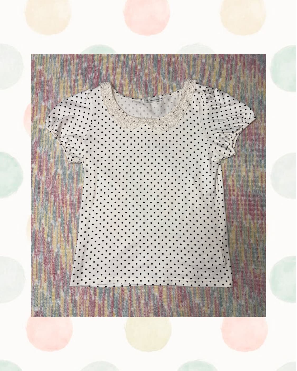 아이보리 크로쉐 도트 티셔츠 상품이미지1