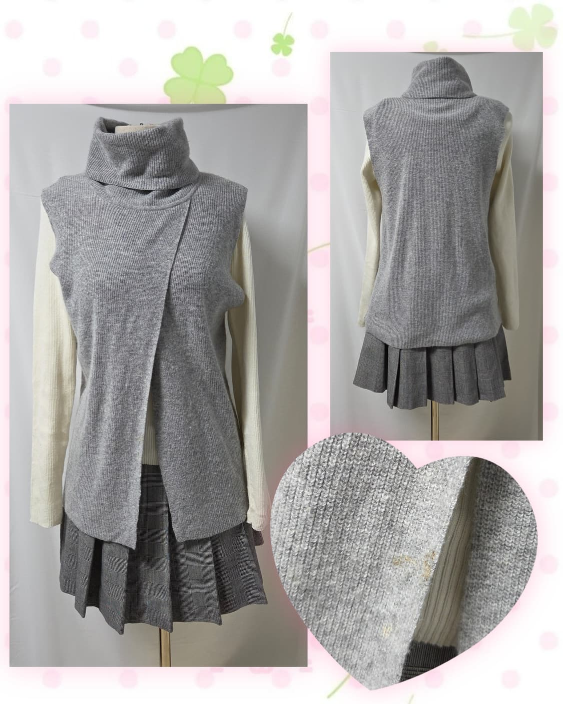 니코앤드 그레이 민소매 폴라 트임 니트 상품이미지2