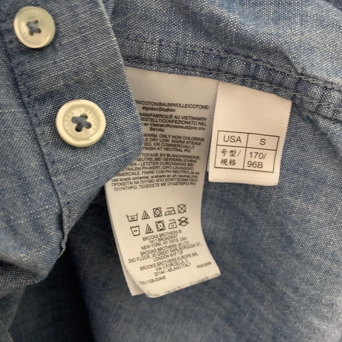 S 브룩스브라더스 리젠트핏 샴브레이 셔츠 남방 상품이미지5