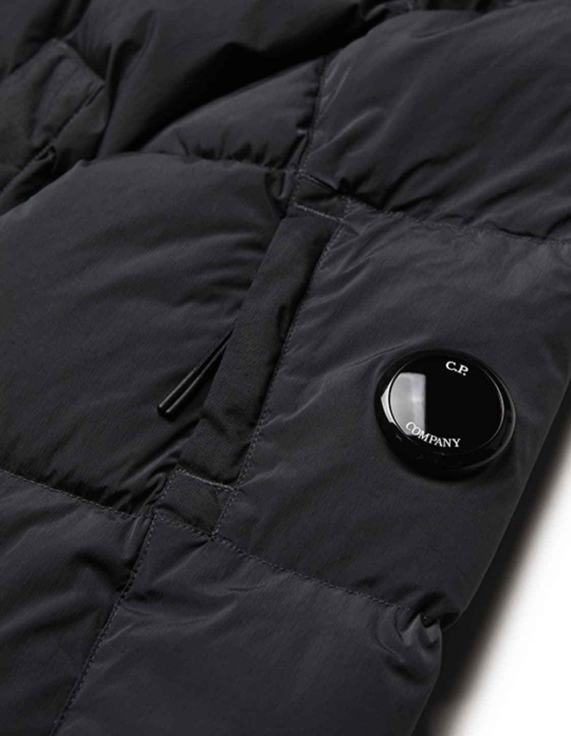 새상품(XXL)씨피컴퍼니 나이크라 후드 롱패딩 다크그레이 상품이미지7