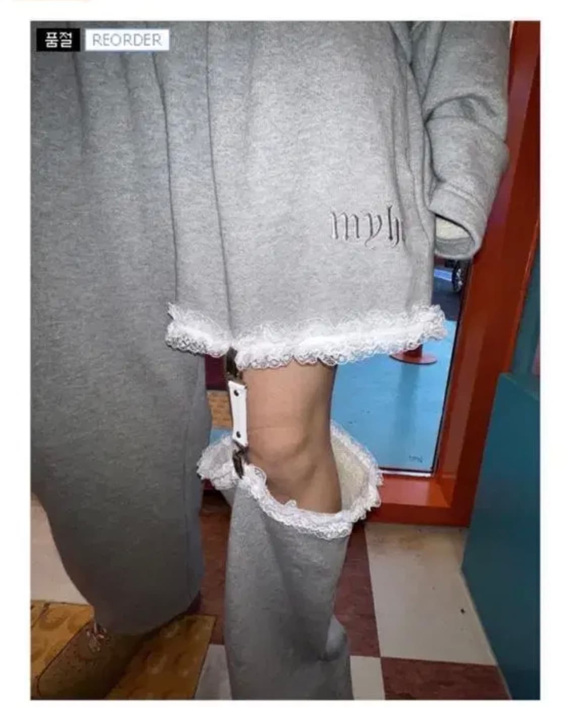 미스테리어스 호텔 가터벨트 팬츠 그레이 상품이미지1