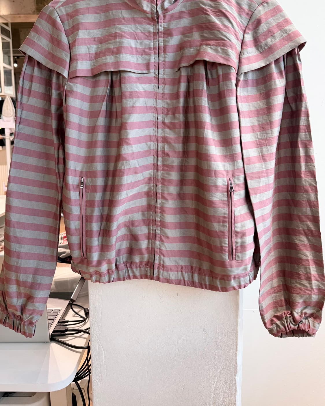 질샌더 네이비 딥핑크 스트라이프 자켓  상품이미지6