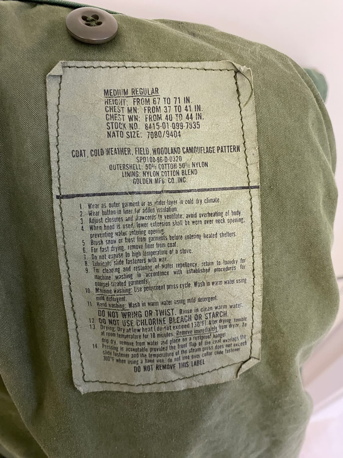 미디움레귤러)미군 우드랜드 야상 상품이미지6