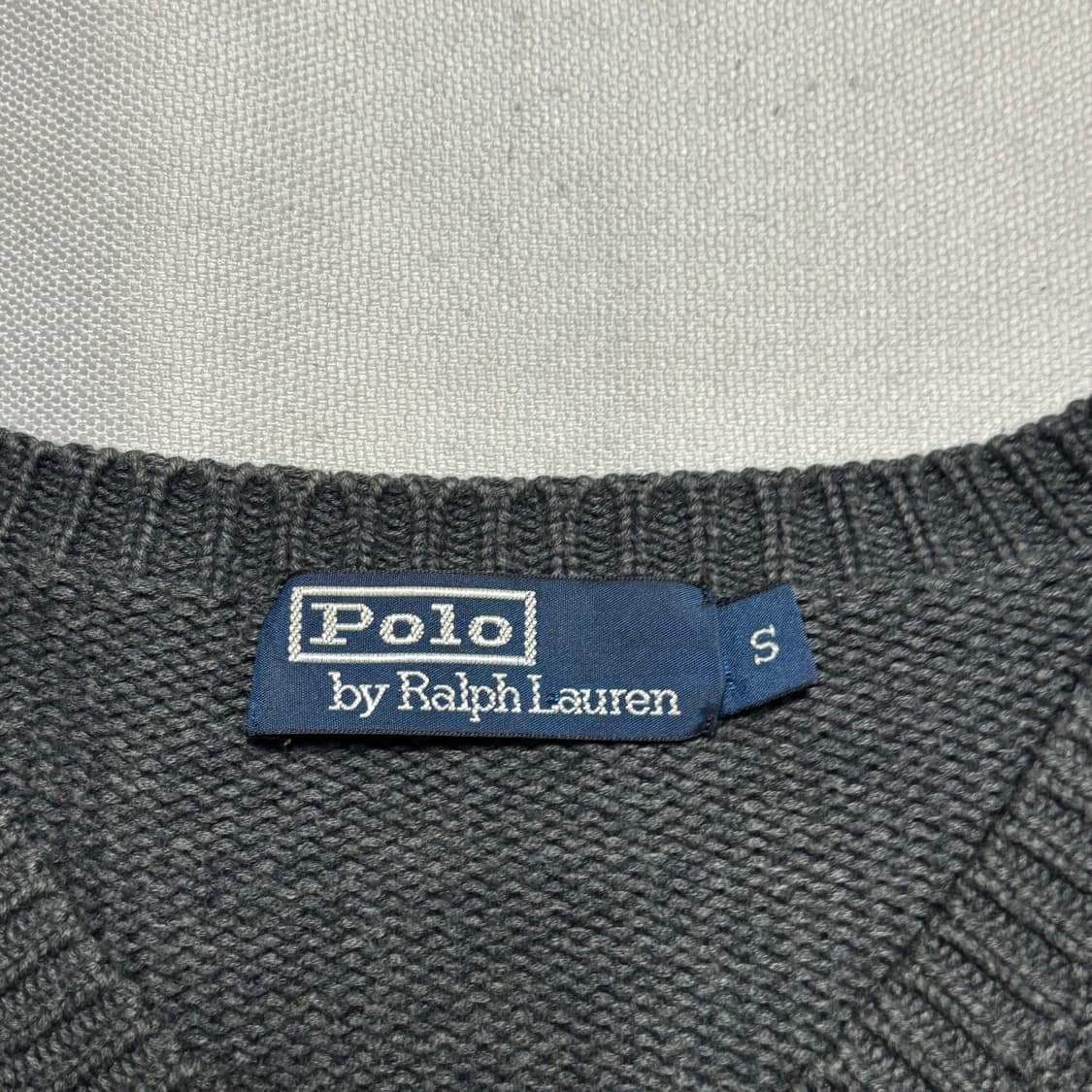 S 폴로랄프로렌 버건디 포니 챠콜 코튼 브이넥 니트 상품이미지4