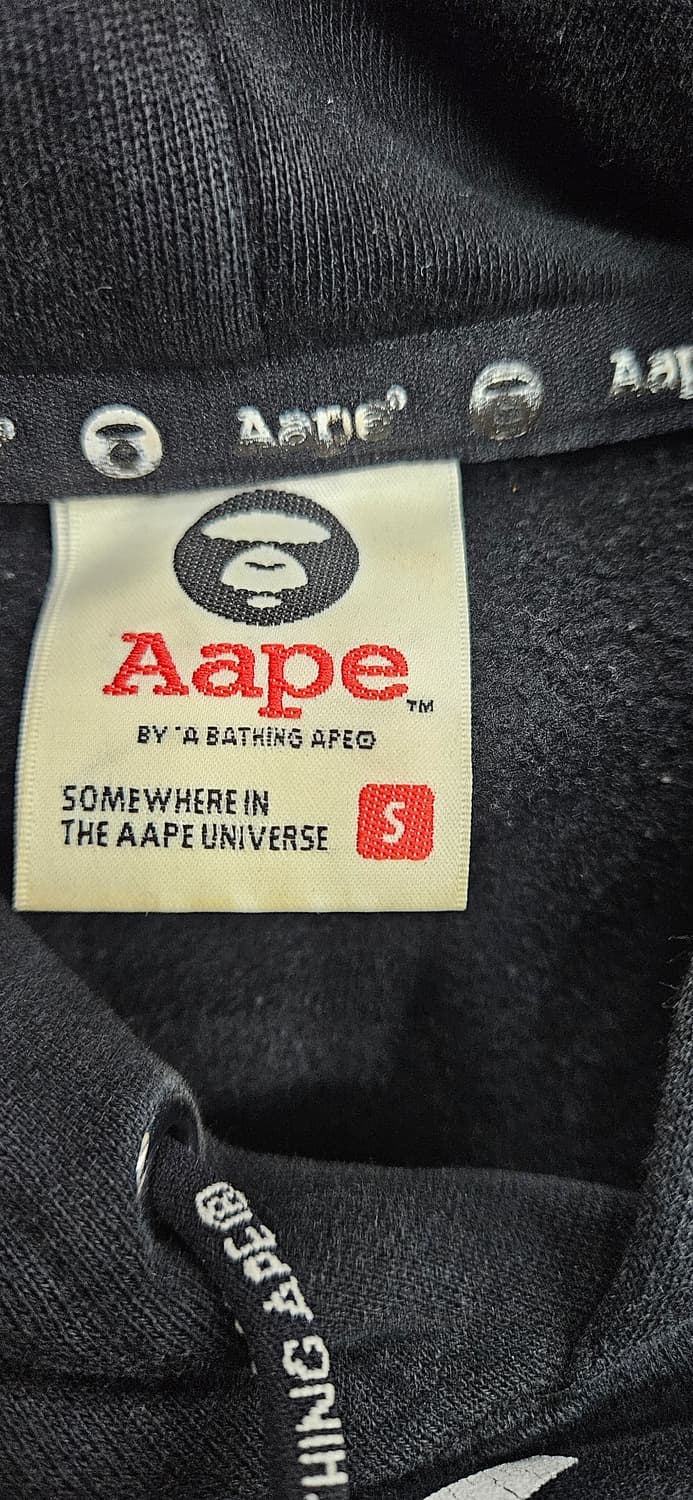 AAPE 에이프 유니버스 기모 후드티 블랙 S 상품이미지2