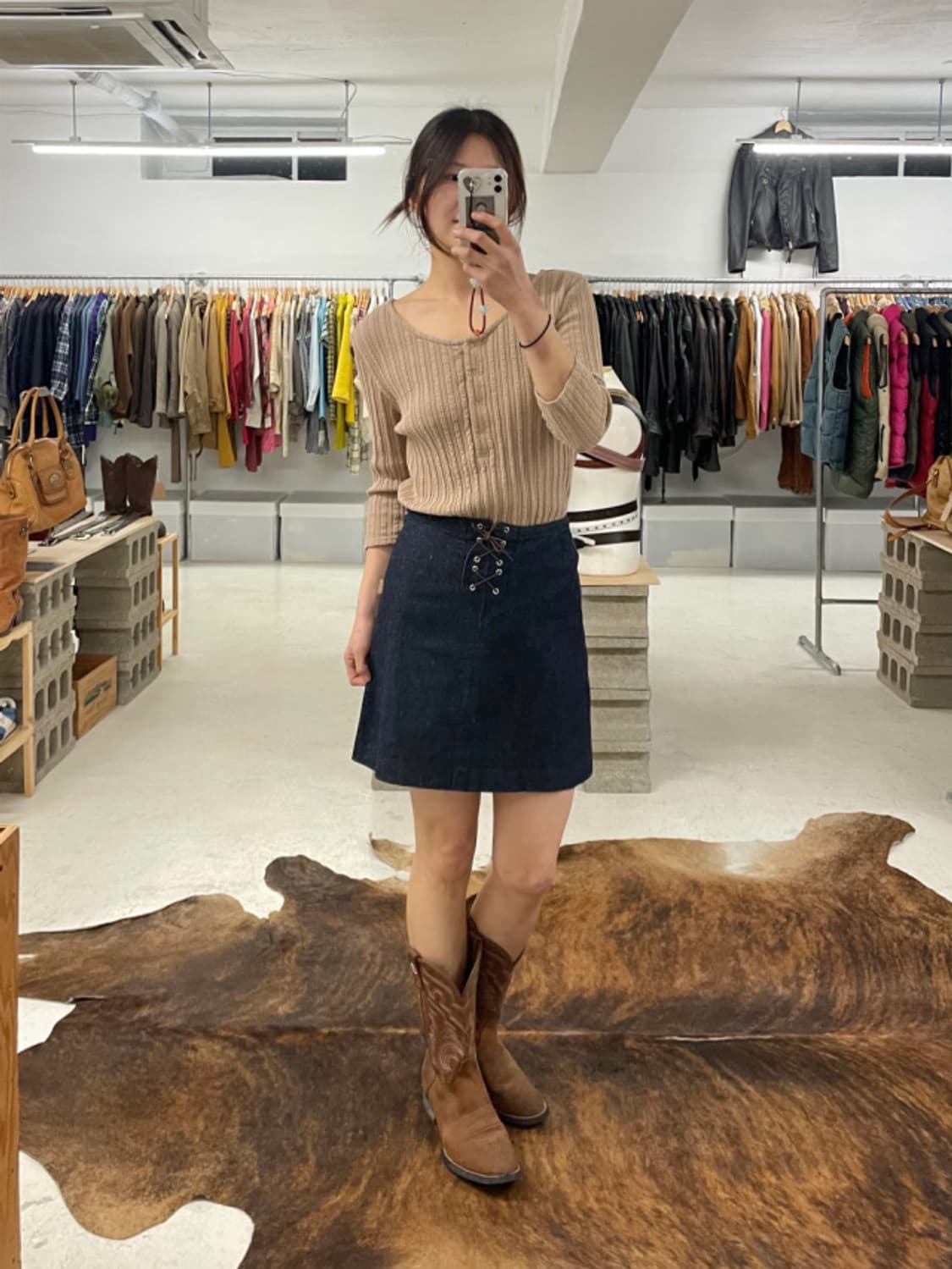 BURBERRY lace-up skirt 버버리 레이스업 데님 스커트 상품이미지1