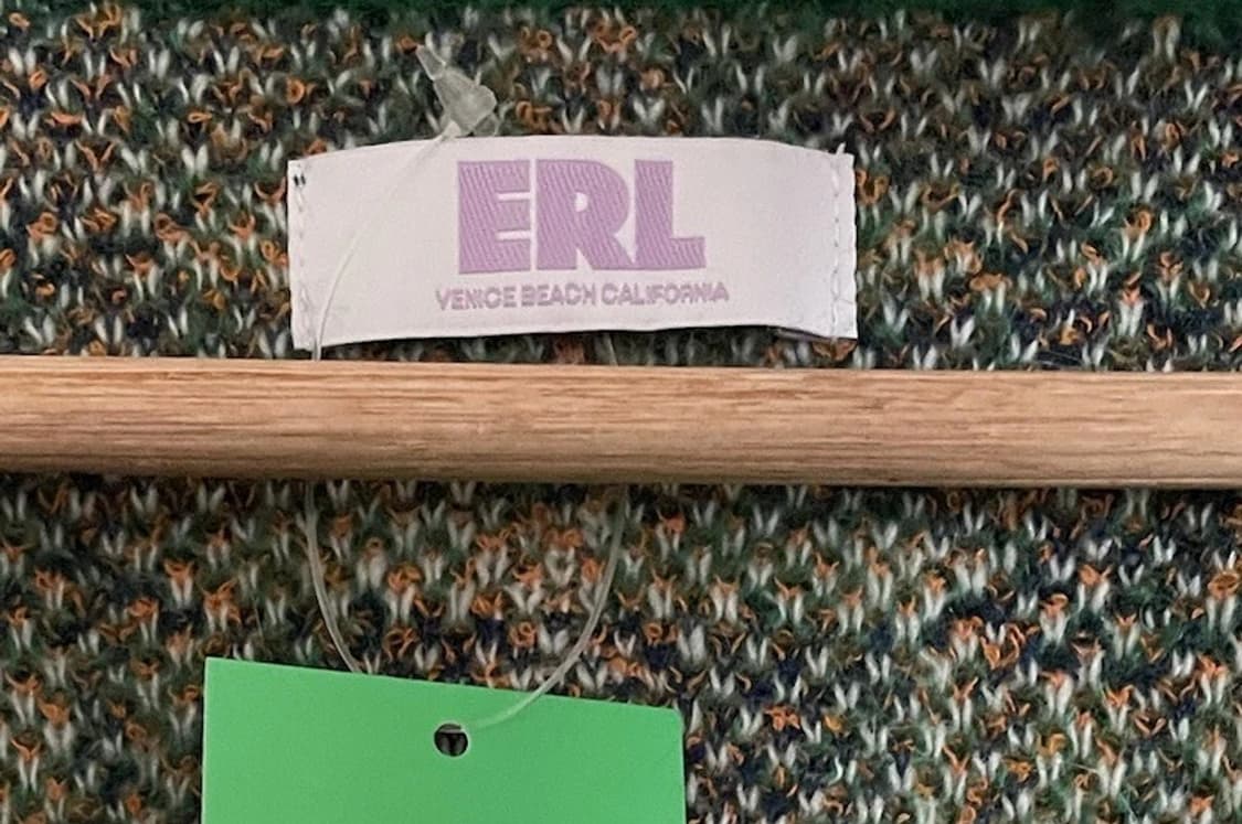 ERL 이알엘 체크 패턴 니트 가디건 그린 상품이미지2