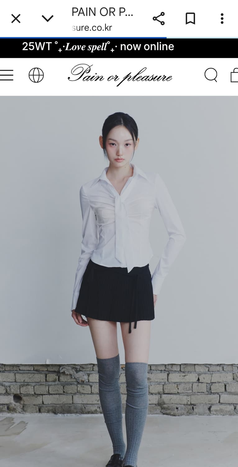 페인오어플레져 비비안 스카프 셔츠 화이트M 상품이미지2