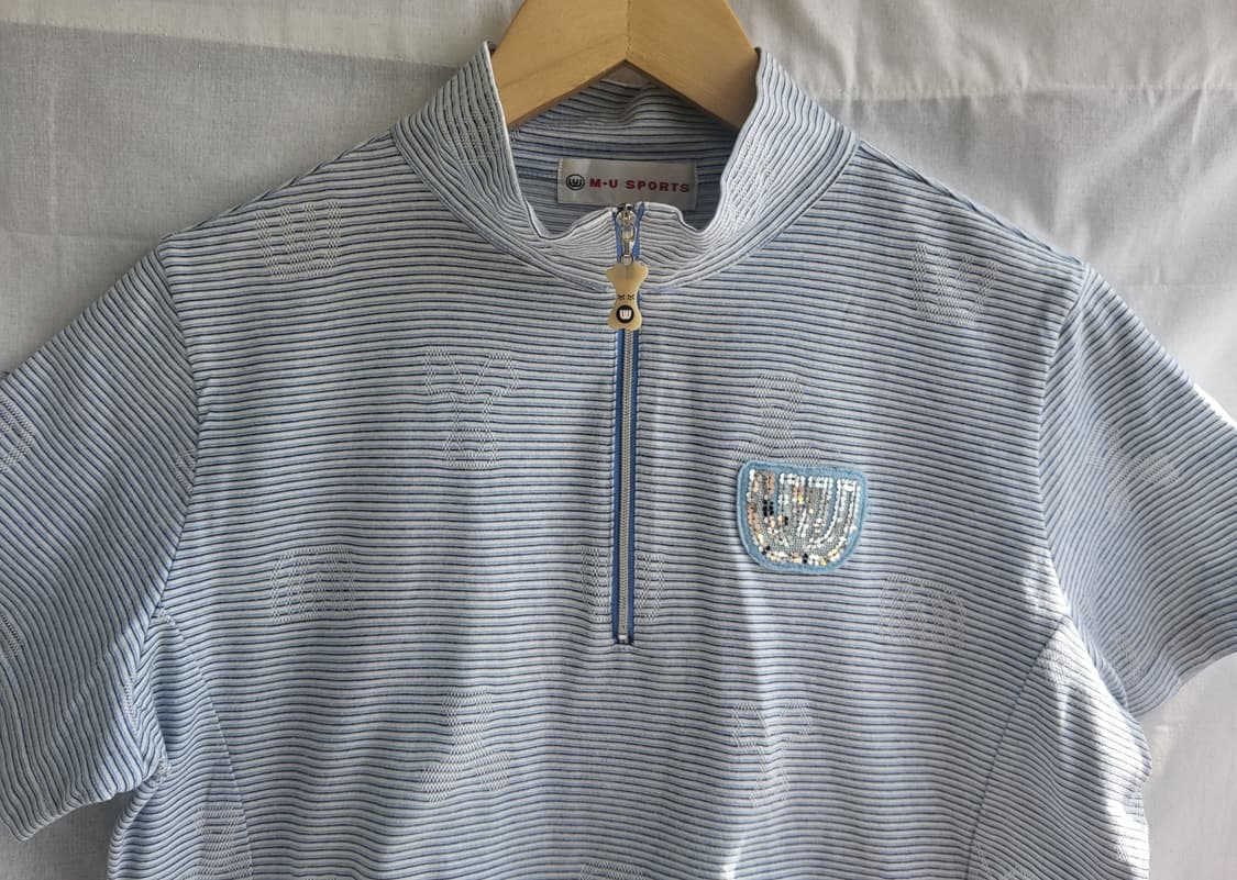 MU스포츠 여성 반집업 반팔 티셔츠 M사이즈 상품이미지3