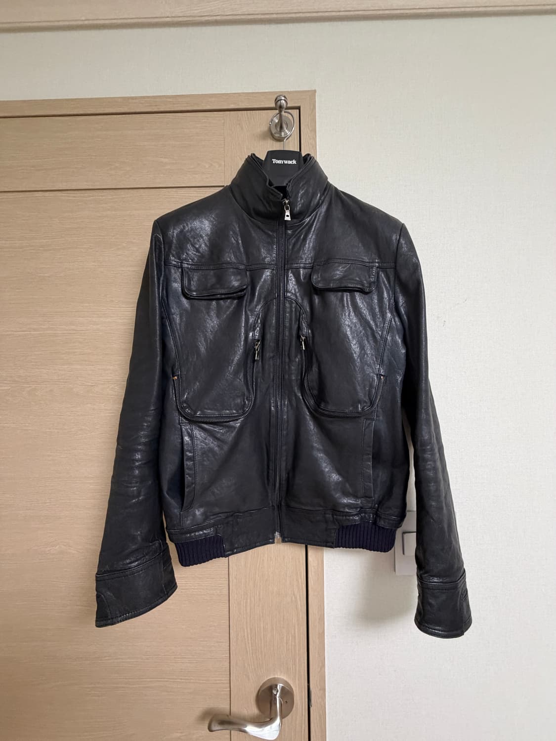 송지오 웨이브 포켓 램스킨 자켓 상품이미지1